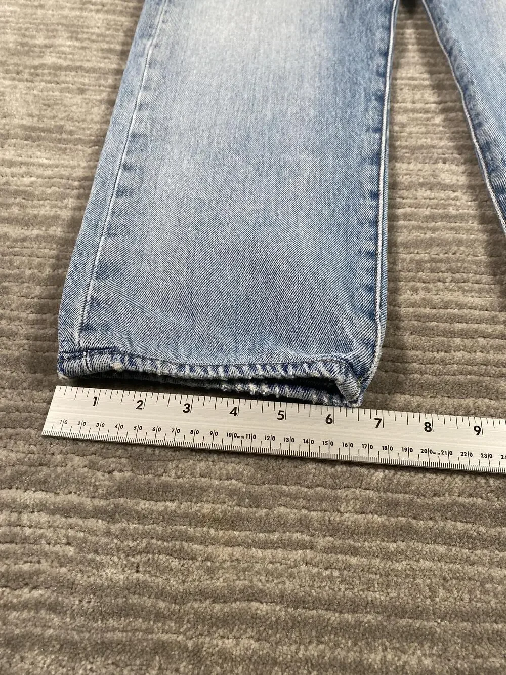 Levis 501 CT Jeans Mens 33x27 Light Blue Denim Button Fly Tapered Leg Fit